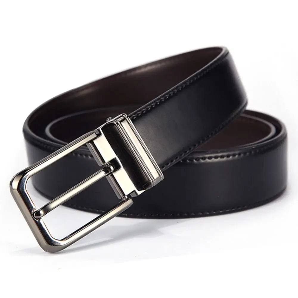 

Waist Accessories Double Sided Men Leather Belt Brown Black Luxury Pin Buckle Belt Fashion Retro Male Belt Jeans