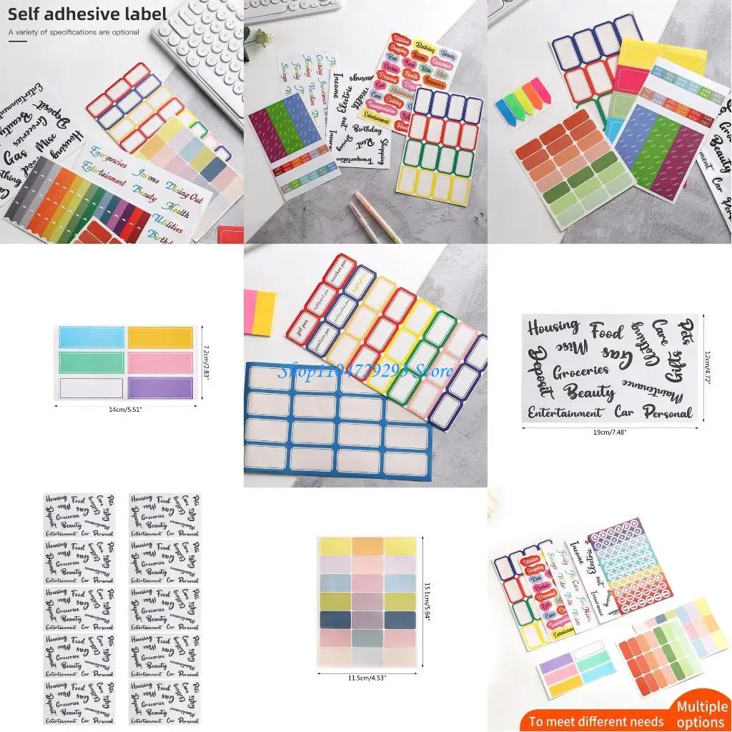 

Y2GD Writable Sticky Index Tabs Colorful Letter Stickers for Planner Calendar Folder