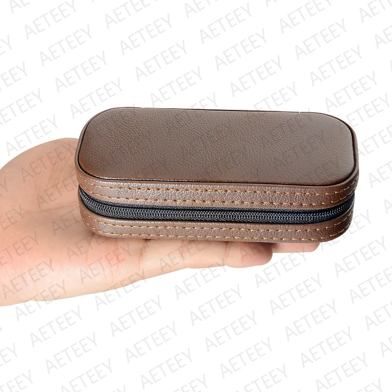 Watch Box Portable Watch Case Mini Small Watch Storage Tourist Zipper Bag Business Trip Watch Storage Bag Free Custom Logo Text