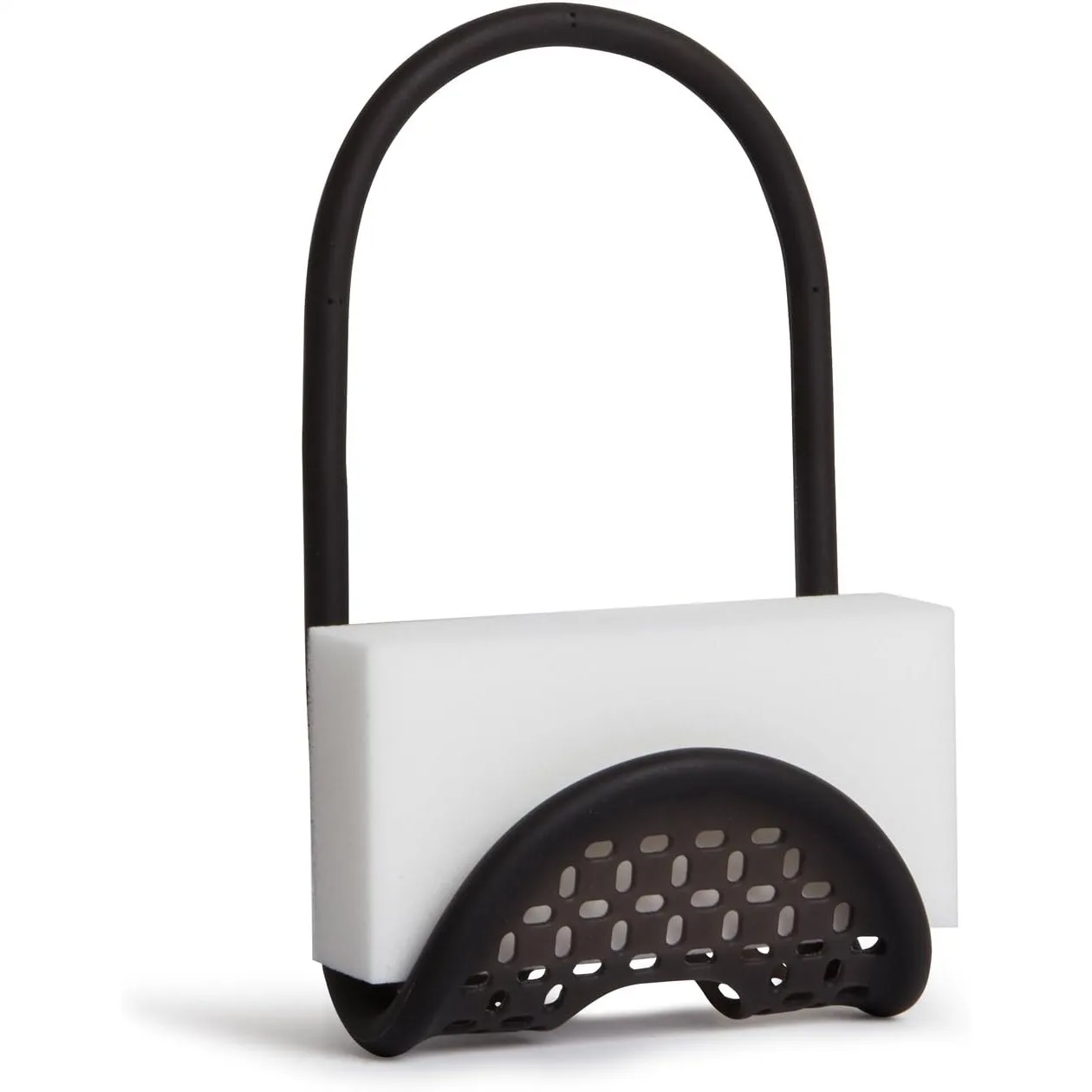 

Гибкий держатель для губки для кухонной раковины, без присосок, современный черный дизайн для легкой очистки