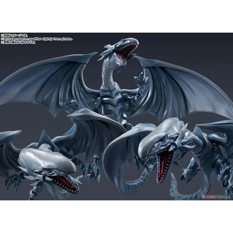 Bandai oryginalne oryginalne Yu Gi Oh pojedynek potwory niebieskooki biały smok S.H.MonsterArts 22cm Model figurki świąteczne zabawki prezentowe