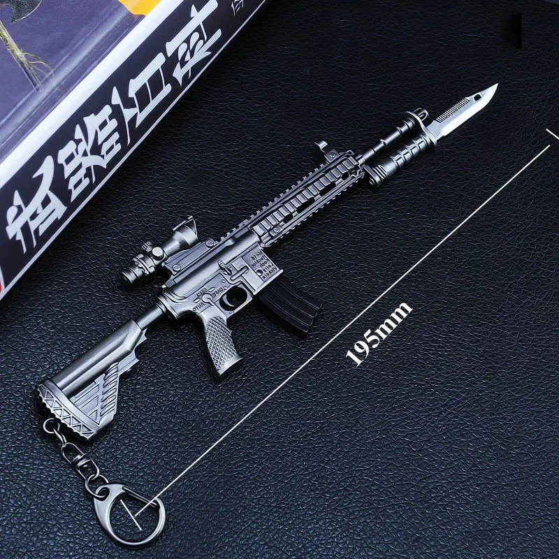 Miniature Model M416 Assault Rifle Gun Keychain Game PUBG CSGOING Pendant Child Gifts