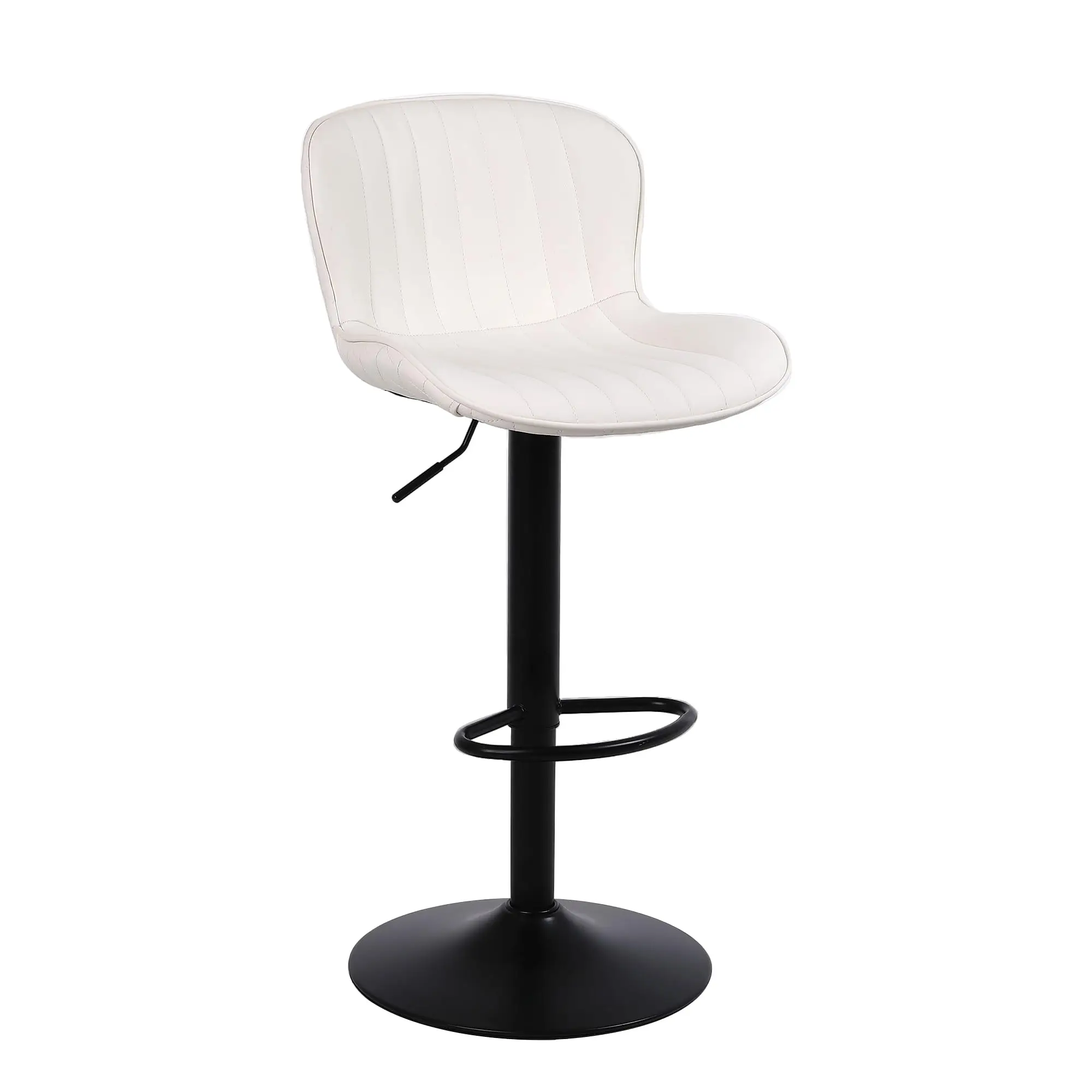 Ralex-Stuhl Barhocker, 1x Küchenhocker, 360° °   Drehbarer Barhocker mit Rückenlehne und Fußstütze – für Küche, Esszimmer, Beige