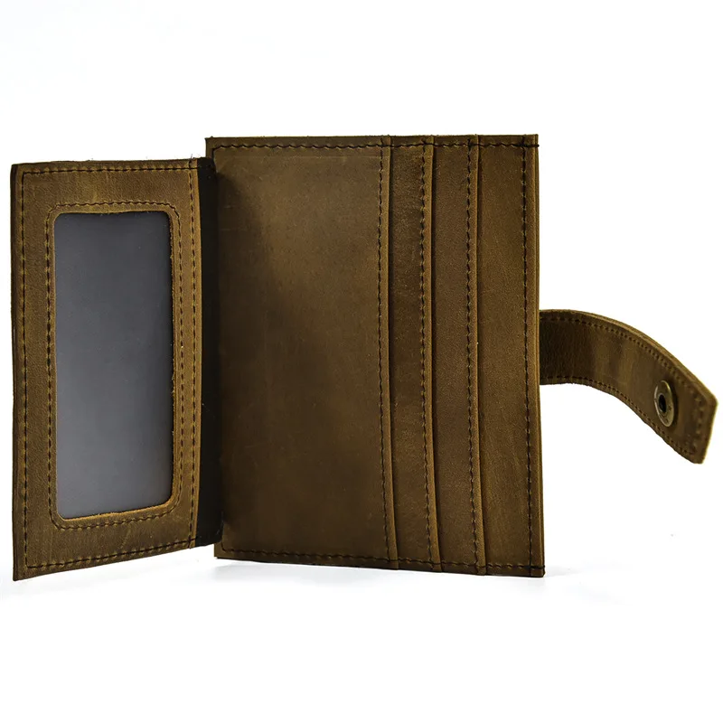 Crazy Horse – porte-cartes rétro en cuir véritable pour hommes, porte-cartes de crédit, d'identité, portefeuille pour hommes, couverture de passeport, chemises de cartes