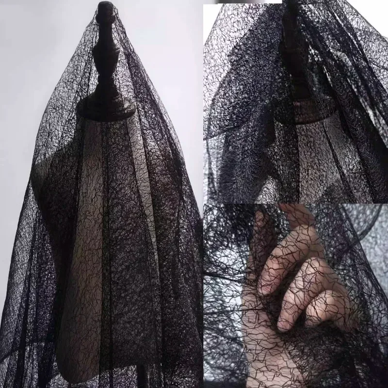 

Черная полая сетчатая ткань, прозрачное кружевное платье, дизайнерская одежда, швейная ткань, оптовая продажа, ткань, материал полиэстера «сделай сам»
