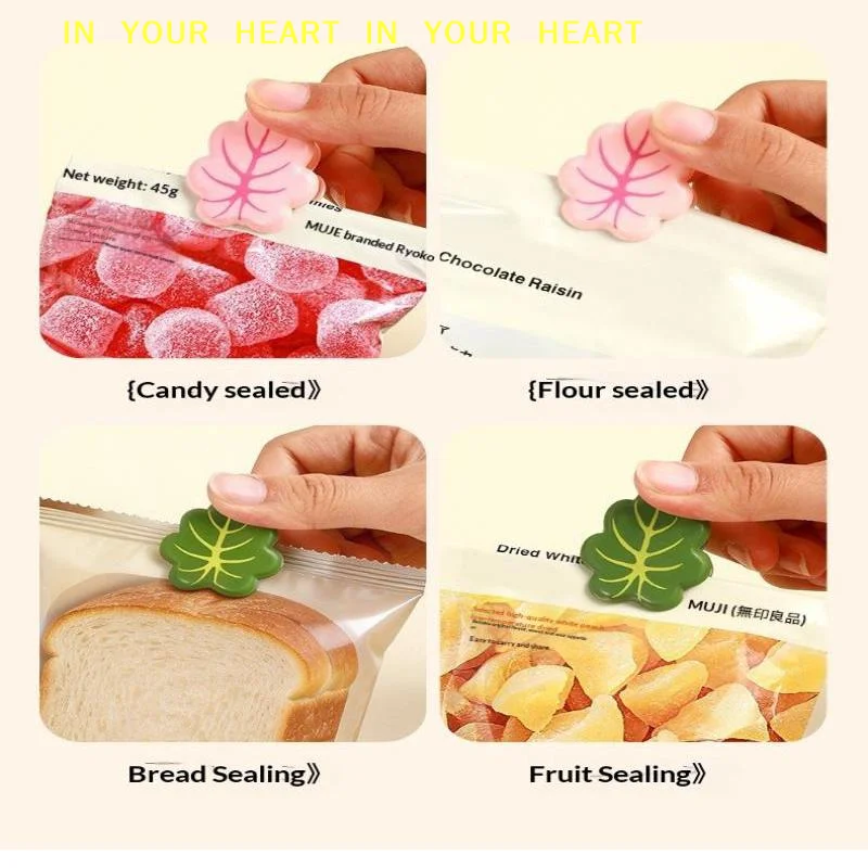 【X】Cute Plant Shaped Magnetic Sealing Clips Strong Hold 2-in-1 Fridge Magnet Clips for Kitchen Food Bag Fresh Keeping