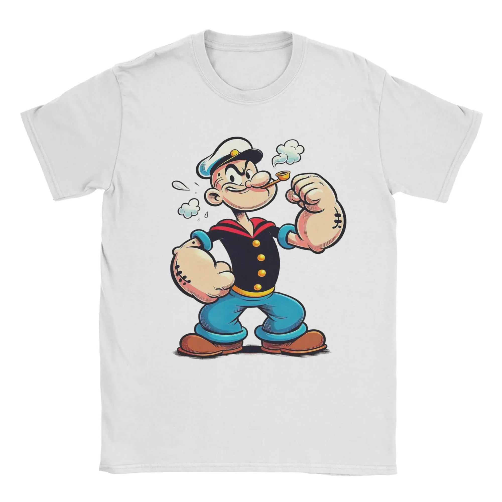 Miniso عادية Popeyed بحار ريترو الكرتون تي شيرت للجنسين Crewneck القطن تي شيرت قصير الأكمام تي شيرت ملابس الصيف #1