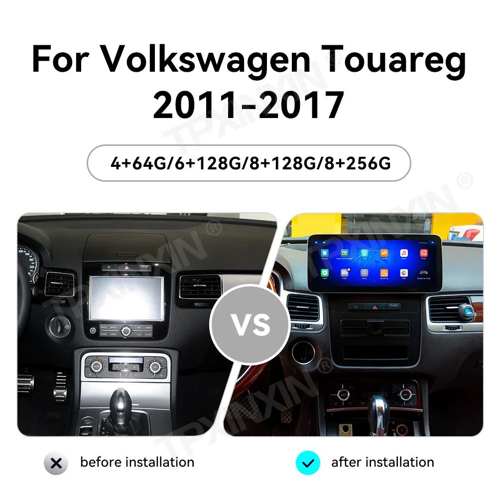 12.3 Inch Screen Car Radio For Volkswagen Touareg 2011-2017 Android GPS Navigation Multimedia Video Stereo Receiver Head Unit