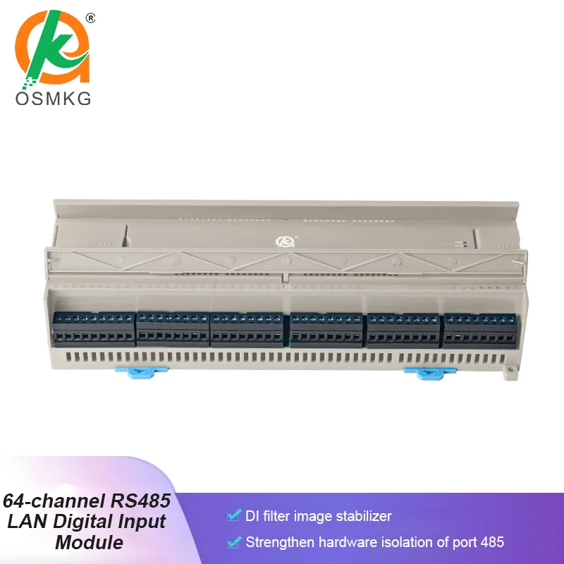 AoShangMing 64Channel Digital Input Module Switch Quantity Data Acquisition 24VDC RS485 Lan Modbus Rtu TCP