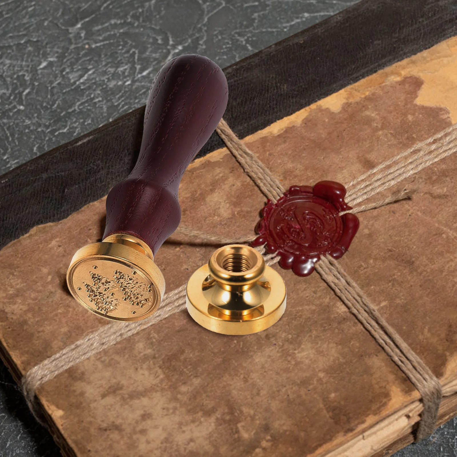 

1Set Wax Seal Stamp Kit Lovely Pattern Traditional Style Easy Use Removable Head Invitation Sealing Stamp DIY Decoration Craft