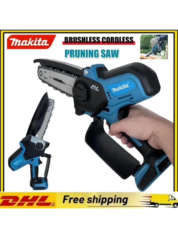 Makita Mini-Elektrosäge, Garten-Elektrowerkzeuge, elektrische Kettensäge, Astsäge, bürstenlose Akku-Elektrowerkzeuge für 18-V-Akku