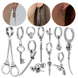 1Piece Funny Punk Blade Pistols Handcuffs Earrings For Women/Man New Style Creativity Interesting Gothic Ear Jewelry