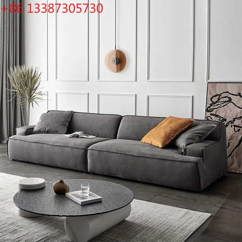 

Italian minimalist sofa inline row small apartment modern living room simple fabric sofa