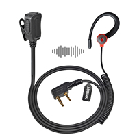 Two Way Radio 2 Pin K Head Soft Ear Hook Earpiece Walkie Talkie Headset with Mic PTT for BaoFeng UV-5R BF-888s Kenwood Retevis