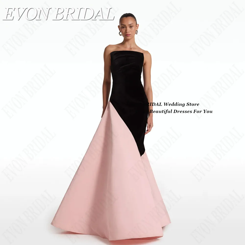 EVON BRIDAL Contrast Color Evening Dress Women Strapless Mermaid Sleeveless فساتين للمناسبات الخاصة Formal Occasion Dresses