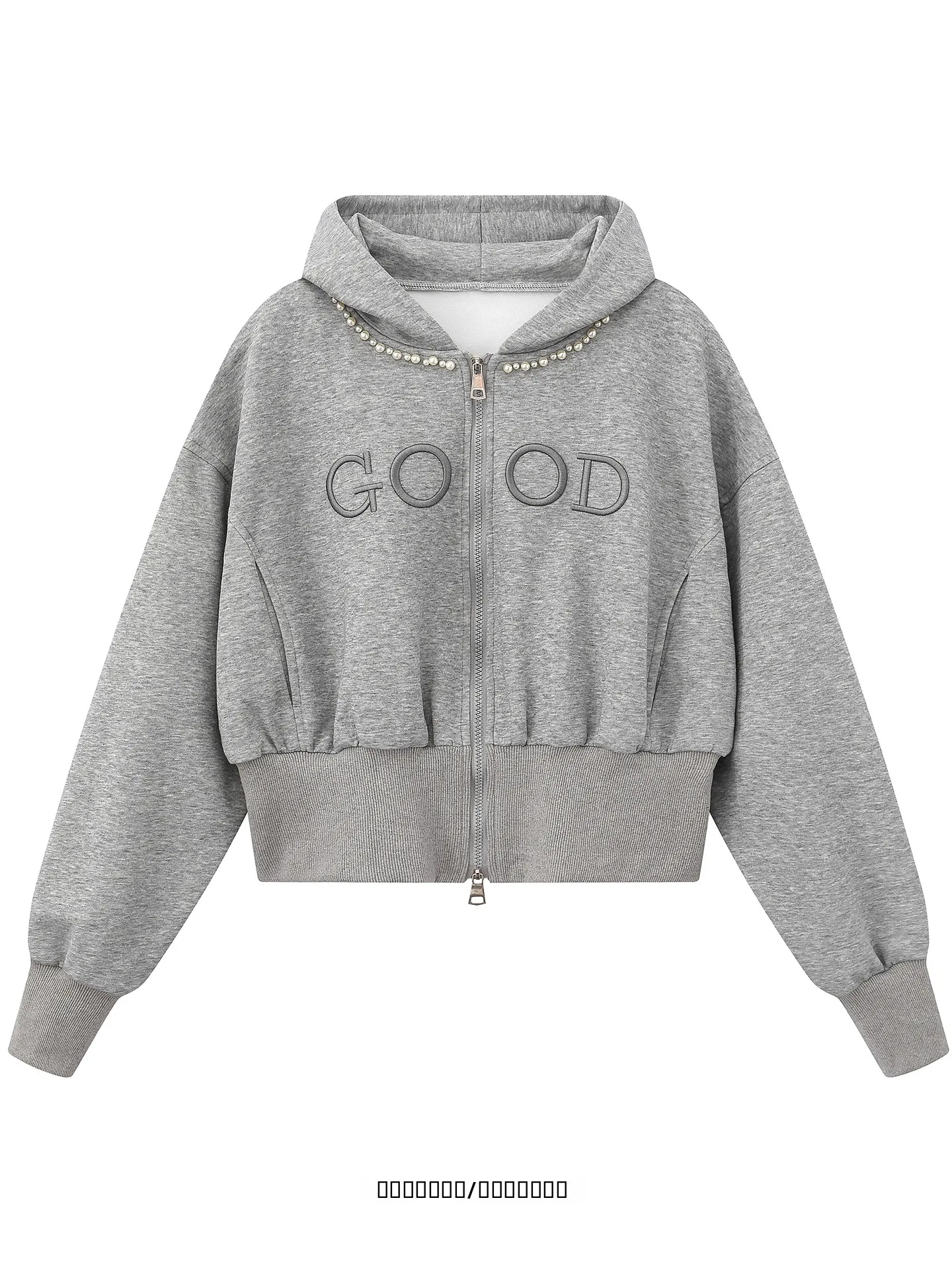 

Свободный кардиган-худи с вышивкой и индивидуальной вышивкой, женская зимняя куртка из смесового хлопка и полиэстера с длинными рукавами