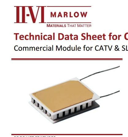 

Американский микэлектронный холодильный лист Marlow CM23-1,9 серии 8,18X6,02X1,65 мм