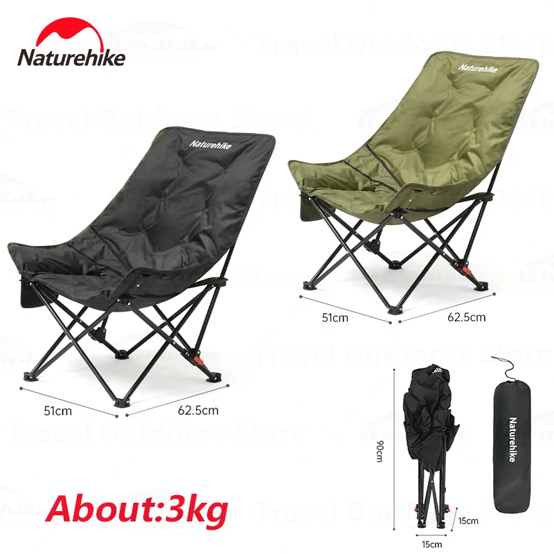 

Naturehike Lightweight Chair Camping Outdoor High Back Moon Portable Folding Adjustable Lounge Chair Beach Picnic Leisure Seat