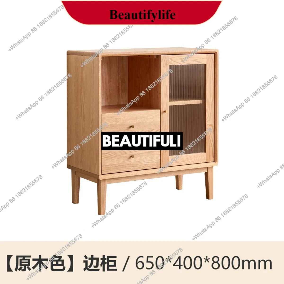 

Q178 All solid wood dining side cabinet multifunctional living room tea cabinet kitchen storage wine cabinet