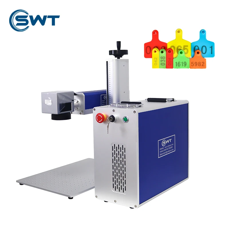 

SWT Fiber Split Laser Marking Machine 30W with Rotary for Bottle Cup Cylindrical Objects Engraving Applications