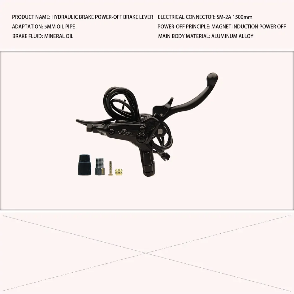 NFOX B015 Parkplatz Hydraulische Abschaltung Öl Bremshebel Elektroroller E-Bike Generation Fahren Bafang Griff Reparatur Dreirad