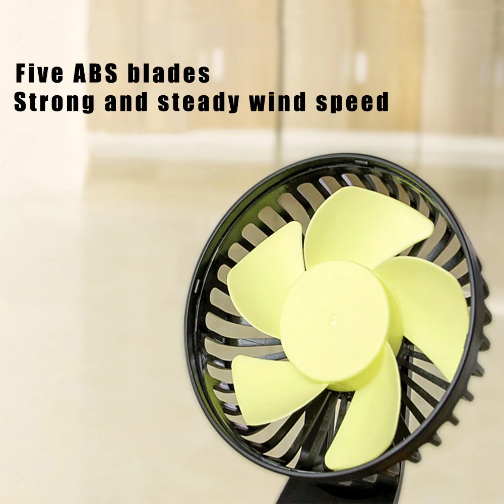 Rotatable Dual Head Electric Parts ABS Plastic Three Speeds USB Powered Car Fan Multi-Angle Summer Cooling Fans