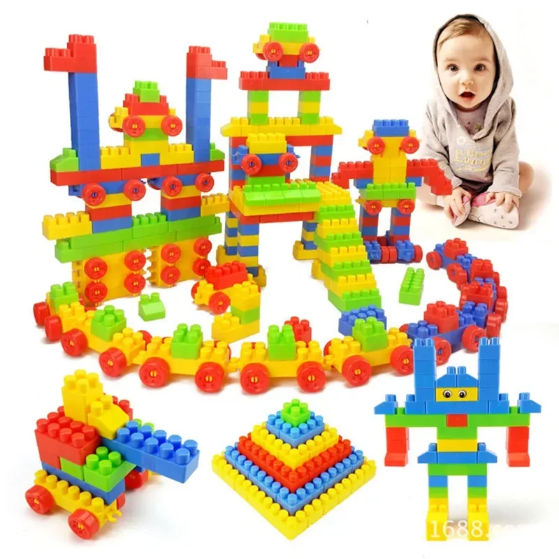 Grandes partículas de blocos de construção, brinquedos montados, brinquedos educativos para a primeira infância, mais formas, 100 PCs, 130PCs