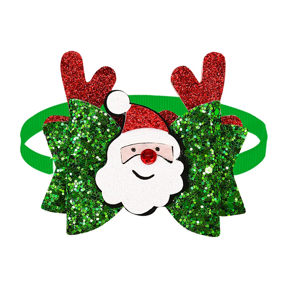 20PCS Christmas Small Dog Cat Bow Ties Shine New Year Dog Puppy Bowties Collar Dogs Pet Grooming For Christmas Accessories