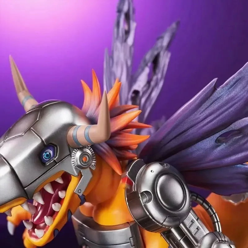 Anime digimon aventura figura guerra metal greymon figura de ação pvc estátua desktop exibição decorativa coleção modelo brinquedos presentes