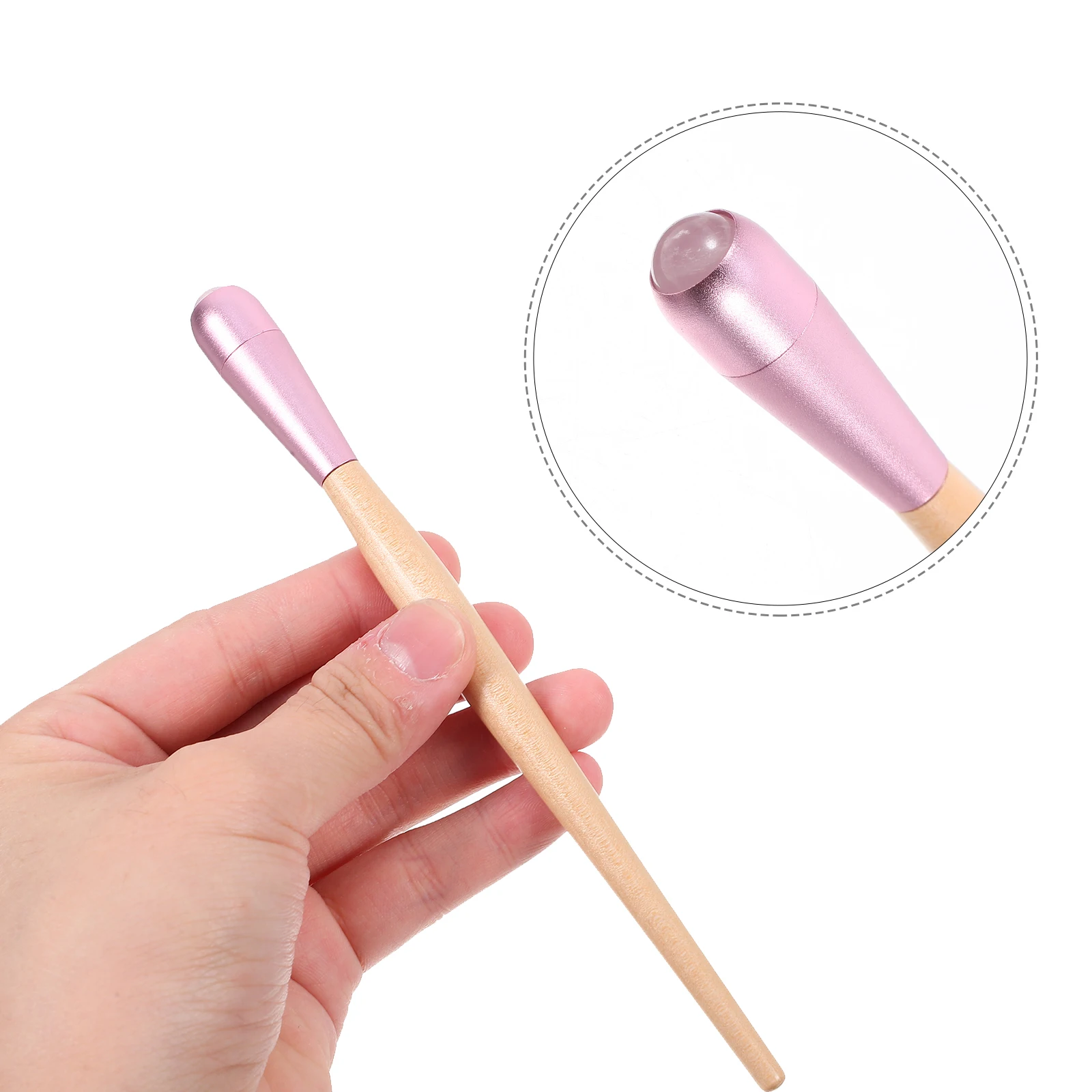 قطعتان من أسطوانة تدليك الوجه اليشم الناعمة للوجه والعين لتخفيف الانتفاخ جهاز العناية بالبشرة المحمول للنساء #2