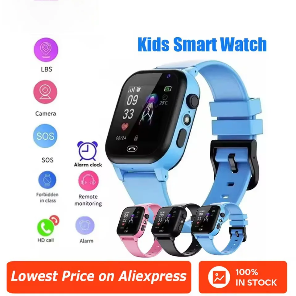 

Kids Smart Watch SOS LBS Location Sim Card Call Child SmartWatch Camera IP65 Waterproof Watch Phone For Boys Girls Present Gift