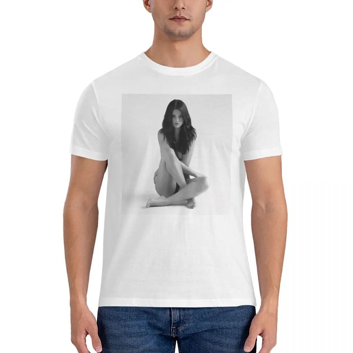 Men's Revival Music T Shirt S-Selena Gomez 100% Cotton Tops Casual Short Sleeve Round Neck Tees Summer T-Shirt