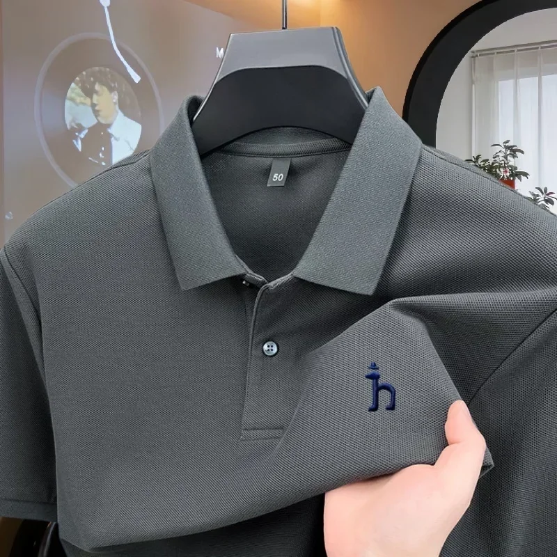 100% reine Baumwolle, hochwertiges Marken-Poloshirt für Herren, kurzärmelig, Sommermode, exquisit gesticktes Golf-Oberteil, lässiges T-Shirt. ﻿ – Detail 9