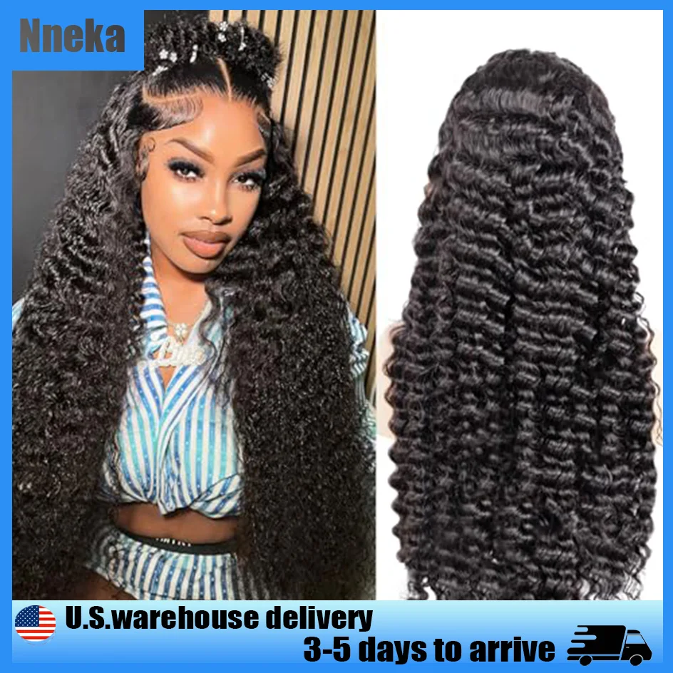 

Nneka 5x5 Hd Lace Closure Wig Deep Wave Frontal Wig Water Wave Human Hair Wig Curly Wigs 4x4 Closure Human Hair Wig For Women
