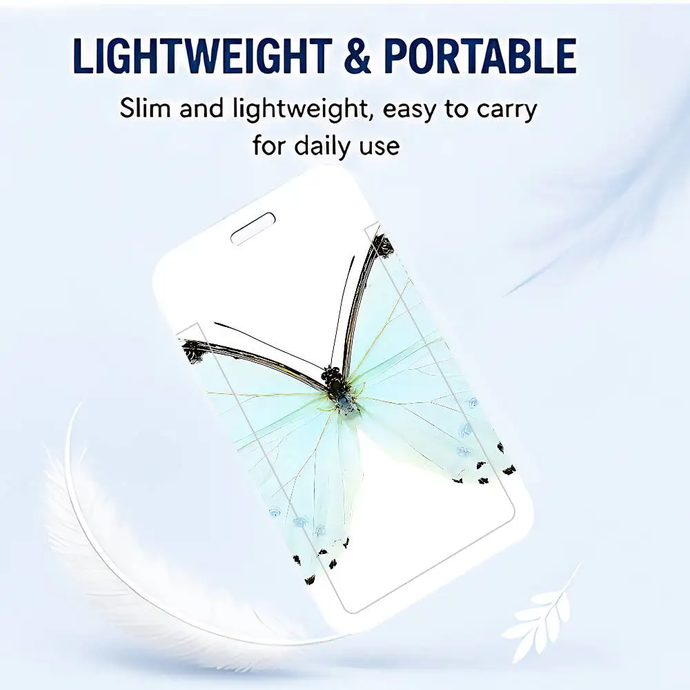 BABYGIRL Clear ID Card Holder Lanyard Neck Strap Badge Case Door Credit Card Protector Daily Gift