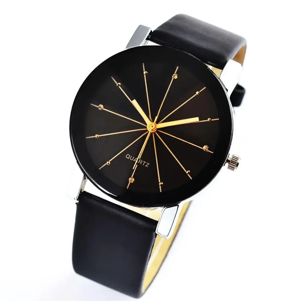 2024 New Fashion Couple Watches Korean Style Watch Ladies And Men Clock erkek kol saati Casual Quartz Leather Band Wristwatches