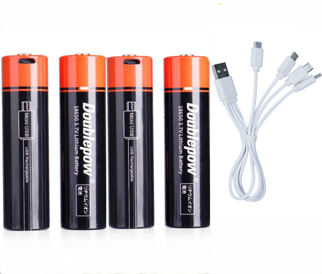 4pcs/lot Original 3.7V 2600mAh 18650 rechargeable lithium battery USB rechargeable flashlight dedicated lithium battery