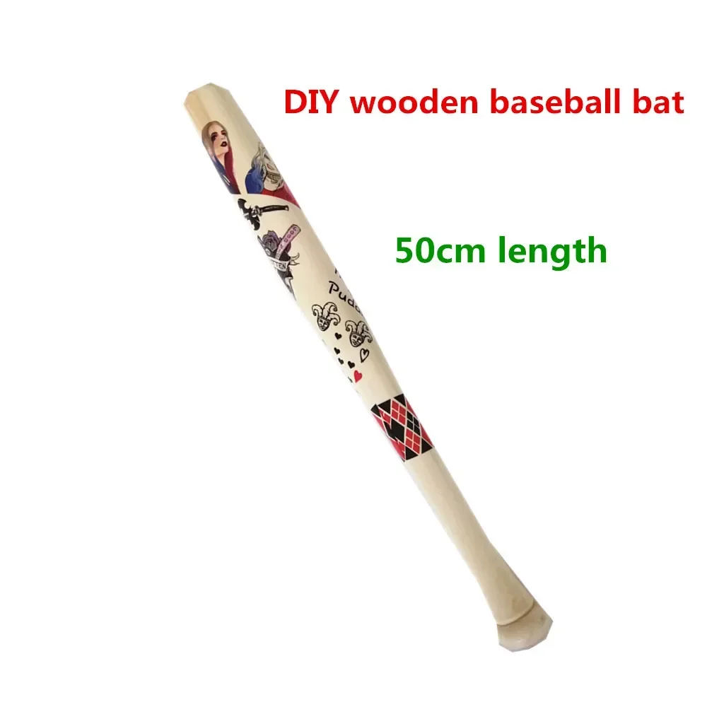 Beauty Girl Baseball in legno massello Harleen Quinzel Mazza da baseball in legno Parrucca Guanto Accessorio Suicide Cosplay Squad Comic Prop Vacanza