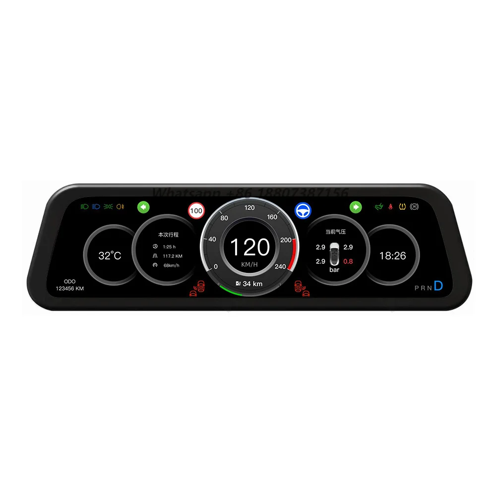 Dashboard Heads up Display 9.6 Inch Support CarPlay Android Auto Screen Display LHD RHD for Model 3 Y 2016-2026