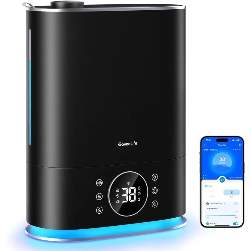 

GoveeLife Smart Humidifier Max, 7L Warm and Cool Mist WiFi Humidifier for Home Bedroom, Top Fill Humidifiers 70H