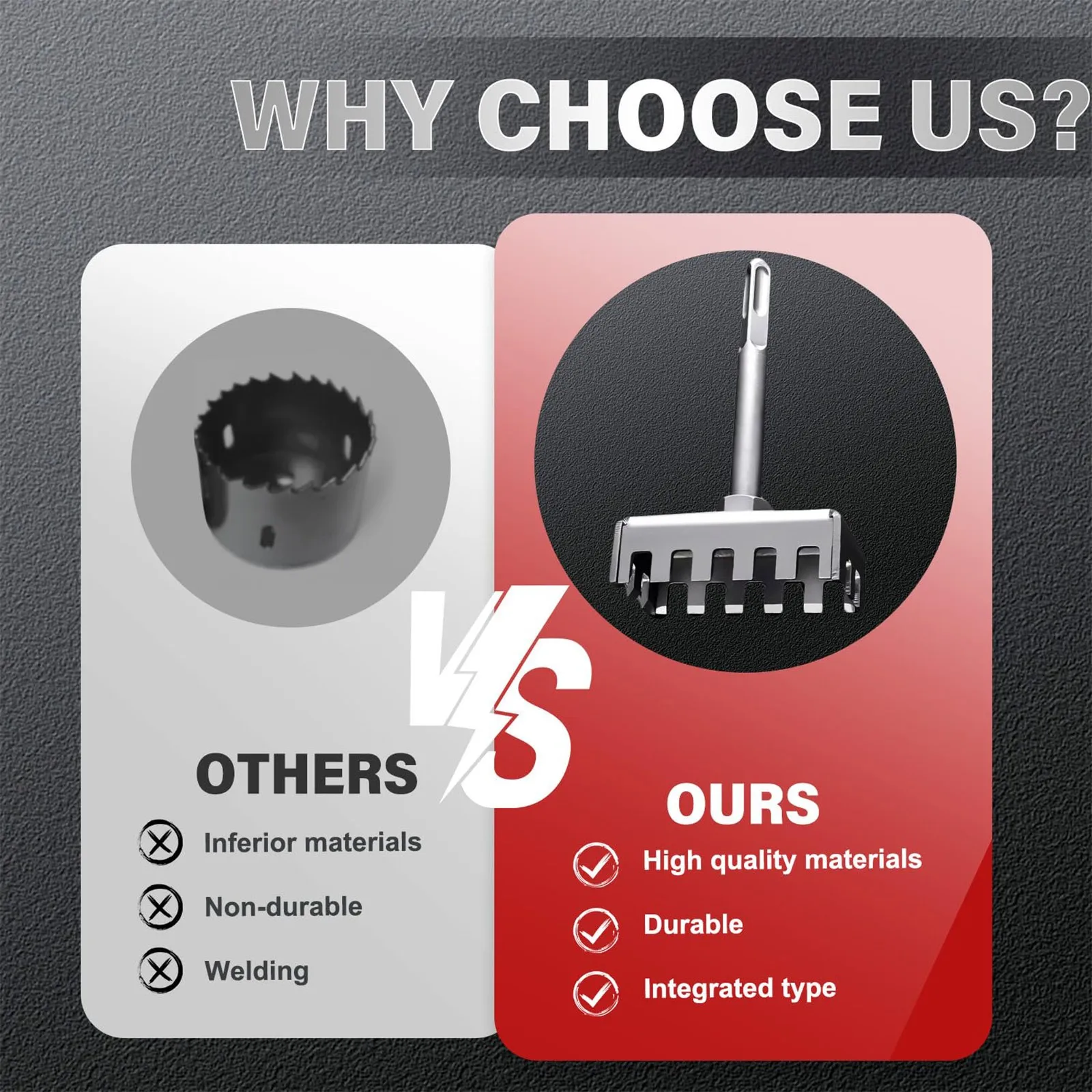 قاطع ثقب مربع لتزيين المنزل وتركيب مقبس حائط كهربائي سريع الجدار ثقب مربع لكمة للطوب والخرسانة