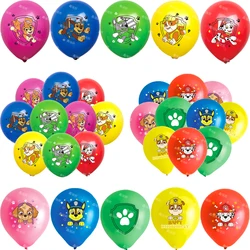 Paw Patrol Solid Color Latex Balloon, Decoração de Festa de Feliz Aniversário Infantil, Baby Shower Toy, 12 