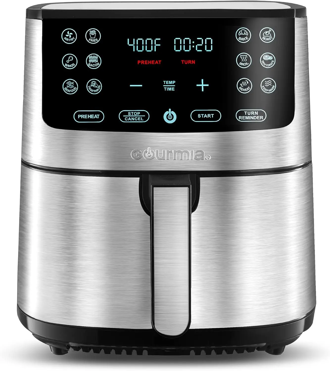 Air Fryer Oven Digital Display 8 Quart Large AirFryer Cooker 12 Touch Cooking Presets, XL Air Fryer Basket 1700w Power