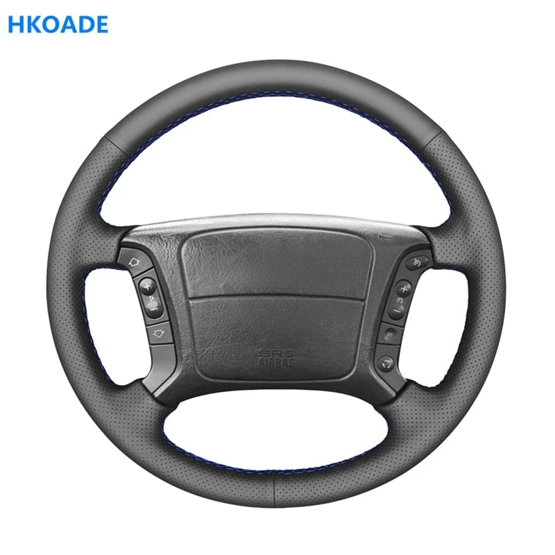 DIY Hand-stitched Black High Soft Artificial Leather Car Comfortable Steering Wheel Cover for BMW E46 325i 318i E39 E53 X5