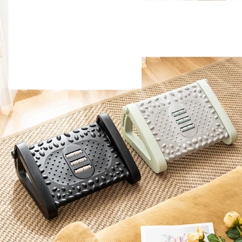 휴대용 인체공학적 발 받침대, 사무실 발받침, 책상 아래 발 받침대, 홈 오피스 작업 발 휴식 의자, 마사지 롤러 포함