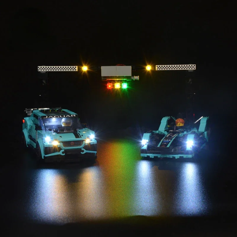 

Без строительных блоков, лампа освещения для Formula E Panasonic Jaguar Racing GEN2, автомобиль и Jaguar I-PACE ETROPHY 76898, игрушки «сделай сам», подарок