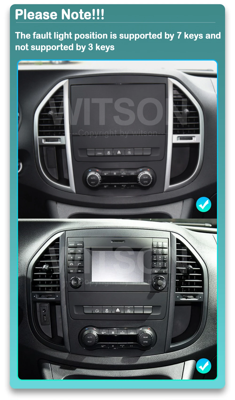 Android 12.3 "Smart Ultra Wide Screen stile OEM per MERCEDES-BENZ VITO 3 W447 2014 2016 2020 Caplay Auto DSP Multimedia Stereo U