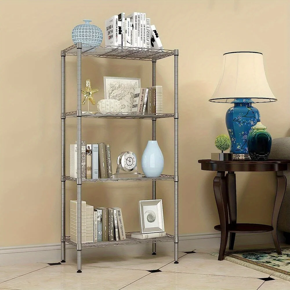 

4 Tier Corner Shelves Wire Shelving Rack Shelf Adjustable Storage Unit Organizer