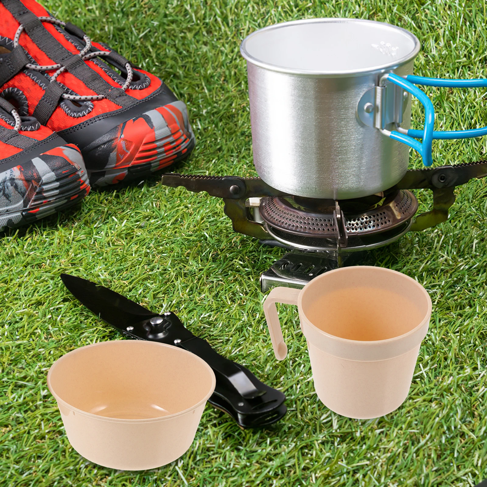 

3PCS Portable PP Camping Tableware Set Lightweight Safe Kids Adults Picnic Bowl Dish Outdoor Utensils School Park