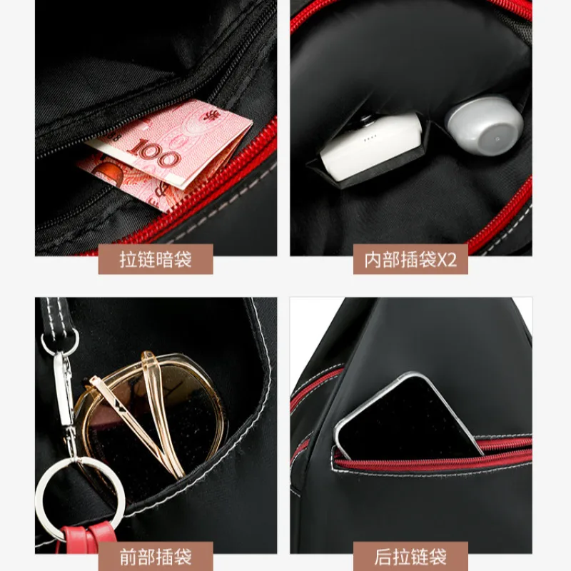 Women Backpack Outdoor Casual Waterproof Solid Nylon Shoulder Bag Fashion Simple Versatile Crossbody Bag Student School Bags view 4